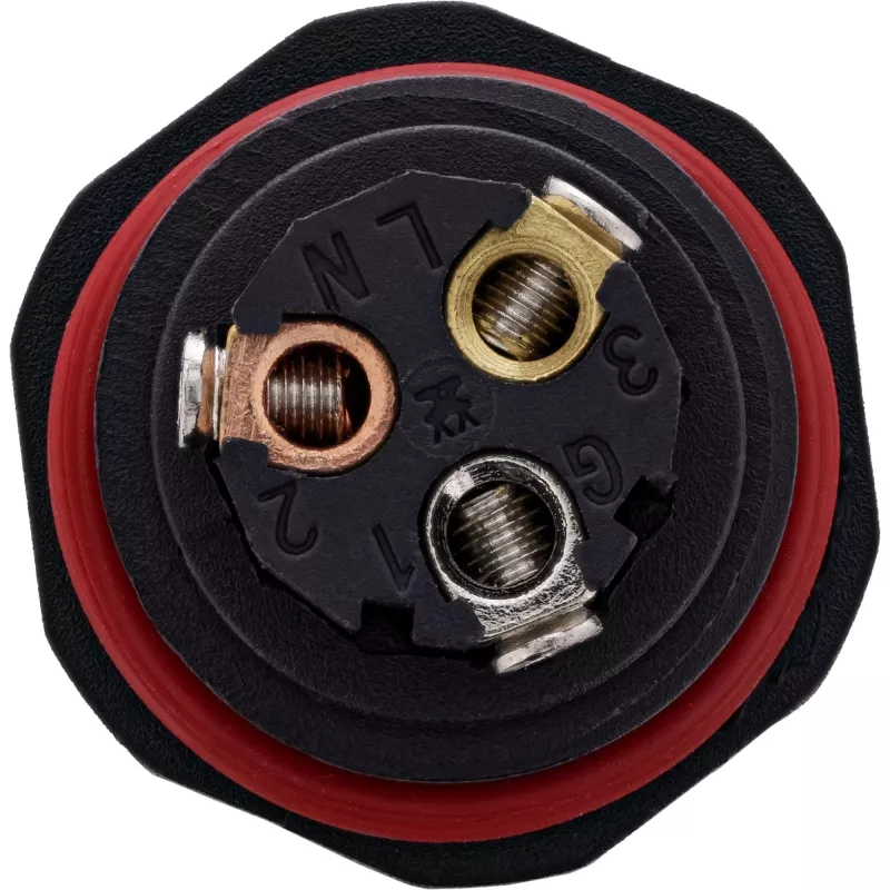 InLine 69927V Accoppiatore di rete IP68, 3 poli, a 4 vie (croce), M20, nero