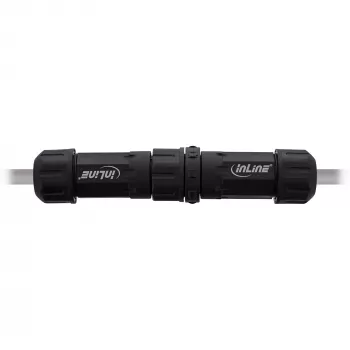 InLine 69927W Accoppiatore di rete IP68, 3 poli, spina/presa, M20, nero