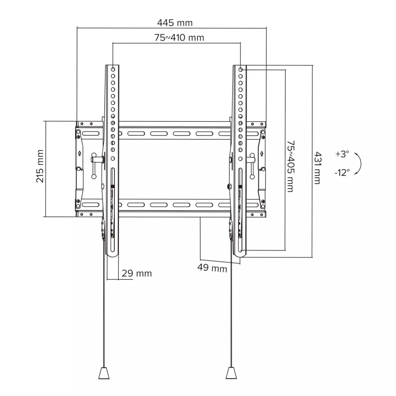 InLine 23101B supporto a parete/piedistallo per TV 177,8 cm (70