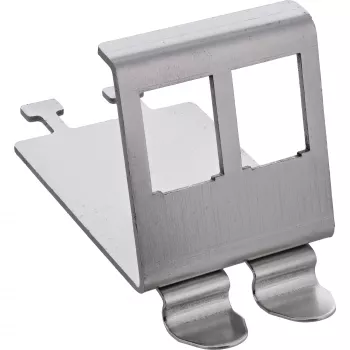 InLine 76203M Supporto modulo metallico Keystone SNAP-In, doppio, per guida DIN, con linguetta