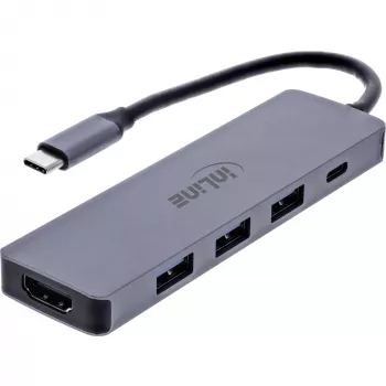 InLine 33271A hub interfacce USB 3.2 Gen 1 (3.1 Gen 1) Type-C 5000 Mbit/s grigio