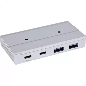 InLine 35395M hub interfacce USB 3.2 Gen 2 (3.1 Gen 2) Type-C 10000 Mbit/s argento