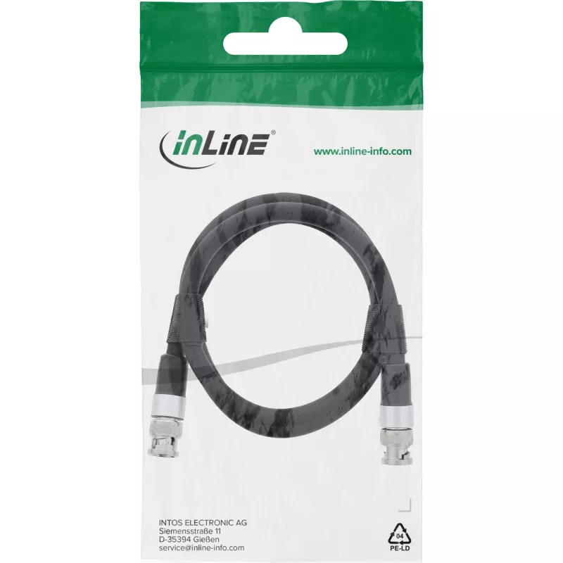 InLine Cavo video BNC, 12G-SDI, 4K60Hz, 75 Ohm, 2 m, 10802S