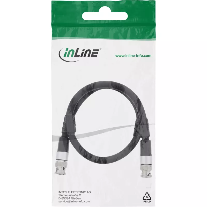 InLine Cavo video BNC, 12G-SDI, 4K60Hz, 75 Ohm, 0,5 m, 10855S