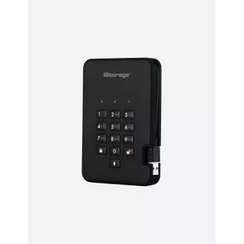 Unità a stato solido crittografata sicura iStorage diskAshur2 256-bit 1 TB USB 3.2 – nero IS-DA2-256-SSD-1TB-B