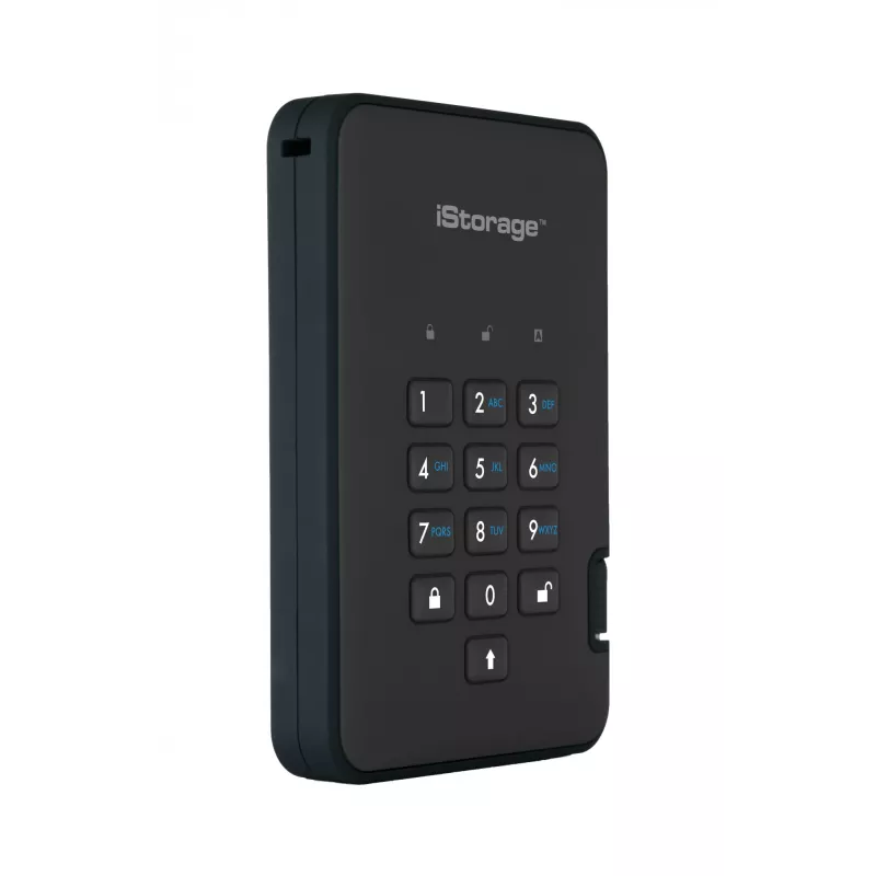 Unità a stato solido crittografata sicura iStorage diskAshur2 256-bit 1 TB USB 3.2 – nero IS-DA2-256-SSD-1TB-B