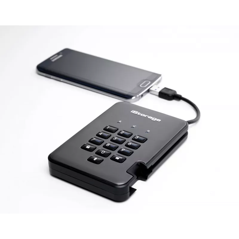 HDD iStorage diskAshur PRO² 4 TB | Disco fisso portatile sicuro | FIPS 140-2 Level 2, NCSC CPA, NLNCSA BSPA & NATO Restricted | Crittografia hardware AES-XTS 256-bit | Protetto da PIN | Indipendente da sistema operativo e piattaforma | Conforme GDPR, TAA | Protezione da attacchi brute-force | Resistente a polvere/acqua