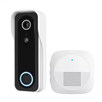 Videocitofono TRUST DOORCAM-3000, 3 MP, Wi‑Fi 2.4 GHz, MicroSD fino a 256 GB, batteria/USB, nero/bianco