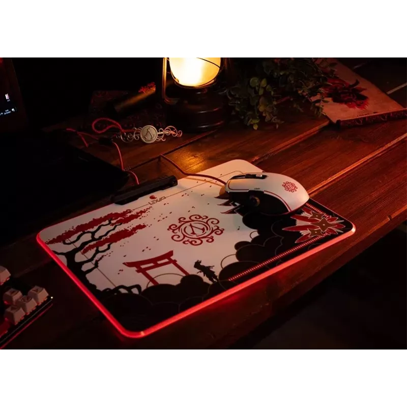 Lexip X Ubisoft - Assassin's Creed - Shadows mouse, per destrimani, ottico, USB Type-A, 12000 DPI, nero, oro, rosso, bianco