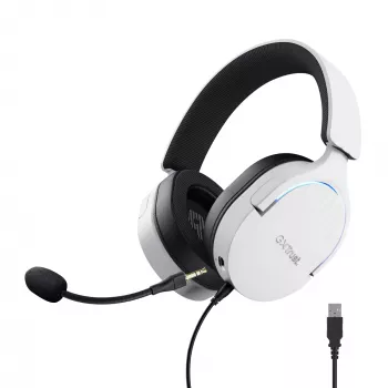 Cuffie Trust GXT 490 FAYZO, con filo, archetto, moto, USB Type-A, nero, bianco