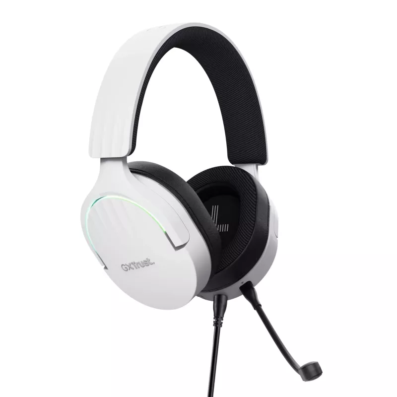 Trust GXT 490W Fayzo cuffie gaming USB 7.1, cablate, bianco