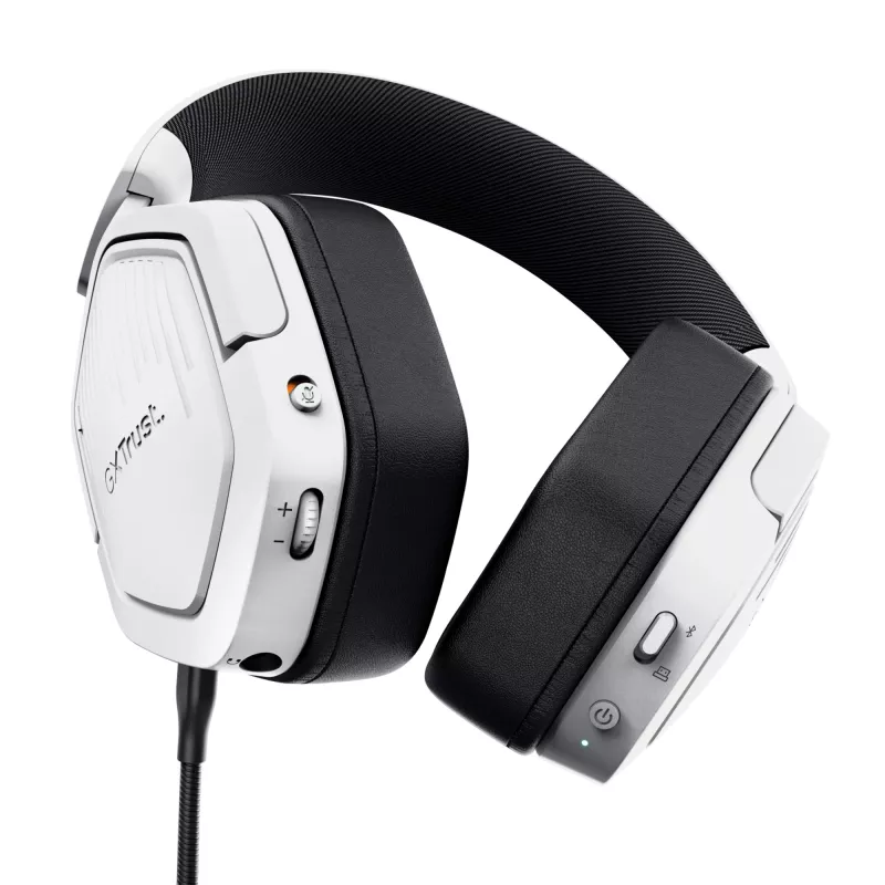 Cuffie Trust GXT 493W Carus con filo e senza fili archetto, casco gaming USB Type-C / USB Type-A Bluetooth bianco