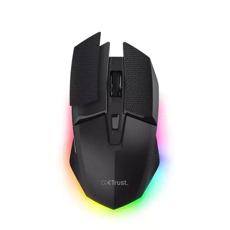 Mouse gaming TRUST GXT 122 Felox+ — per destrimani, ottico, RF Wireless + Bluetooth, 10000 DPI, 7 tasti, Multi-LED, nero