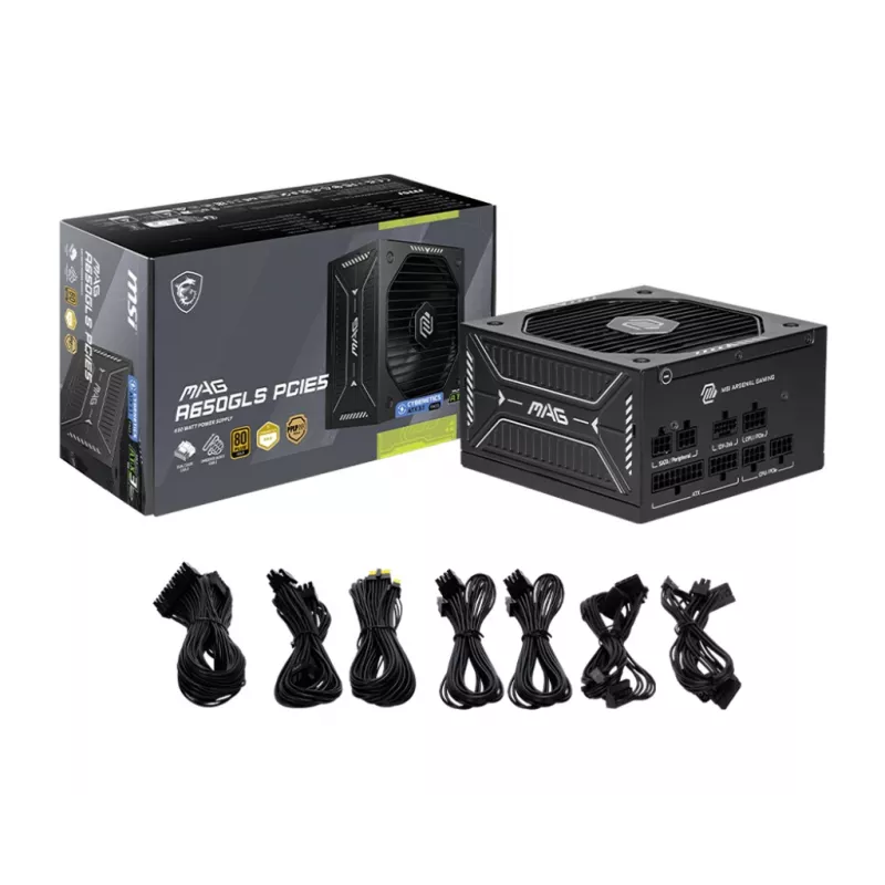 Alimentatore MSI MAG A650GLS PCIE5 650 W 24-polig ATX ATX nero