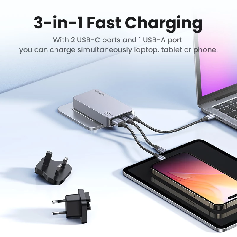 Caricabatterie da interno UGREEN Nexode Pro 65W GaN Travel Charger