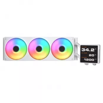 Dissipatore a liquido per CPU all-in-one Cougar Poseidon Vistek Pro 360 – ventole 120 mm, ARGB, bianco