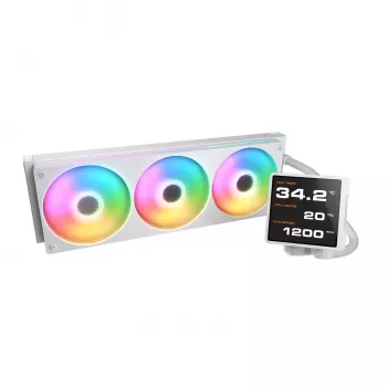 Dissipatore a liquido per CPU all-in-one Cougar Poseidon Vistek Pro 360 – ventole 120 mm, ARGB, bianco