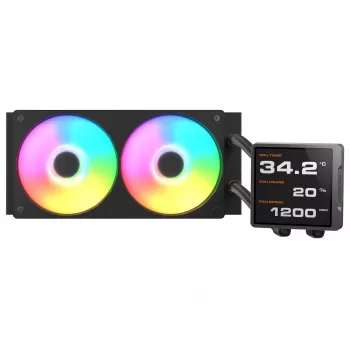 Dissipatore a liquido per CPU all-in-one Cougar Poseidon Vistek Pro 240, ARGB, ventole 120 mm, 700–2500 RPM, nero