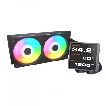 Dissipatore a liquido per CPU all-in-one Cougar Poseidon Vistek Pro 240, ARGB, ventole 120 mm, 700–2500 RPM, nero