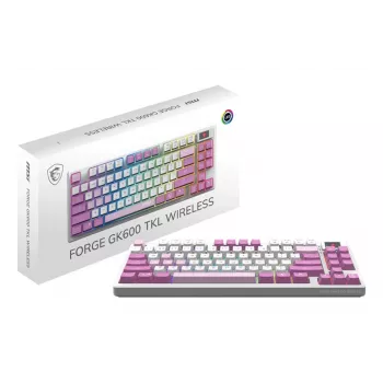 MSI FORGE GK600 TKL tastiera gaming wireless, QWERTZ DE, viola