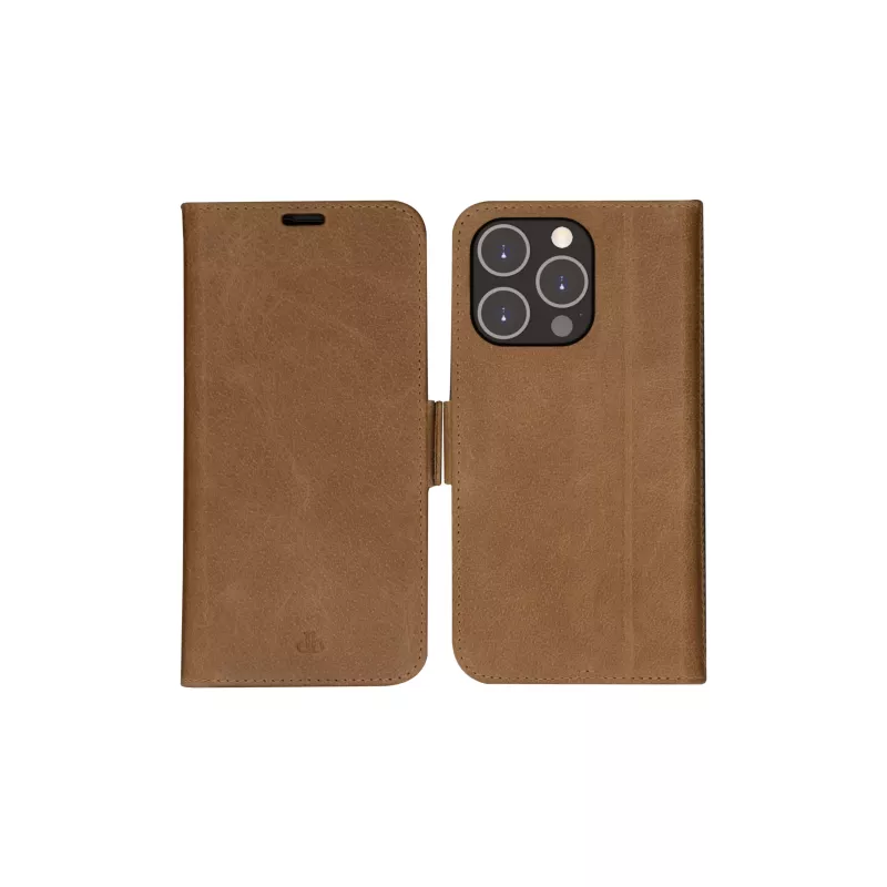 Custodia portafoglio dbramante1928 iPhone 14 Pro Max tan 3 scomparti per carte