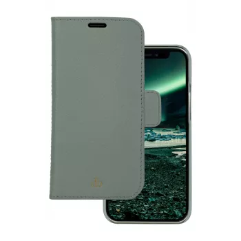 Custodia portafoglio dbramante1928 New York per iPhone 13 Pro, verde, 3 scomparti per carte, compatibile con 6,1 pollici (15,5 cm)