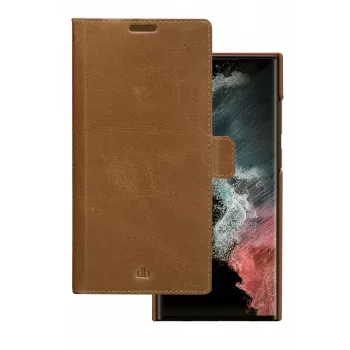 Custodia con folio dbramante1928 Lynge per Samsung Galaxy S22 Ultra, tan, supporta display fino a 17,3 cm (6,8 pollici), supporto da tavolo