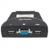Switch KVM Manhattan Mini 2 porte, 2x USB-A, cavo incluso, supporto audio, controllo di 2 computer tramite tastiera/mouse/schermo, nero, garanzia a vita, confezionato