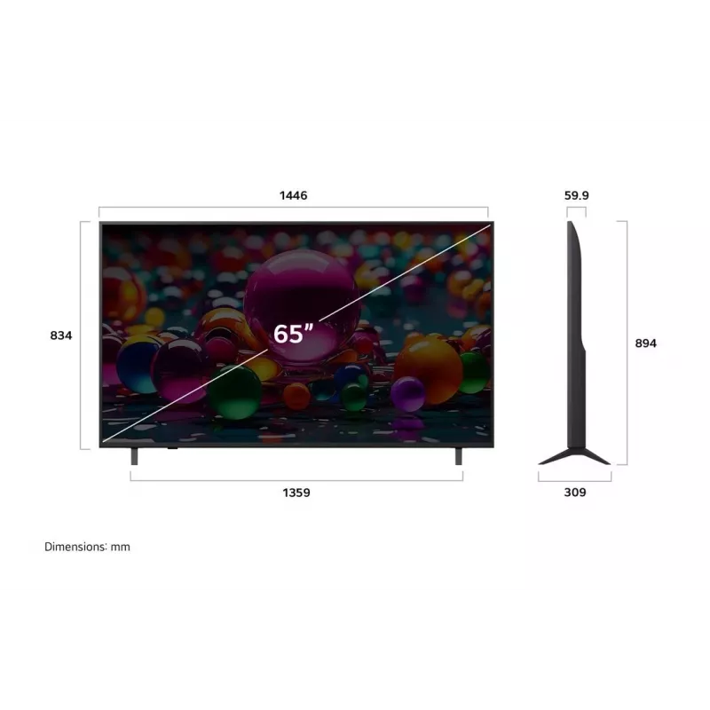 TV LG UHD AI 65UA75003LA 165,1 cm (65 inch) 4K Ultra HD Smart TV Wi-Fi nero