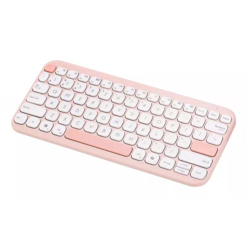 Tastiera Bluetooth ASUS Marshmallow KW100 75% — QWERTZ tedesco, switch a forbice, rosa