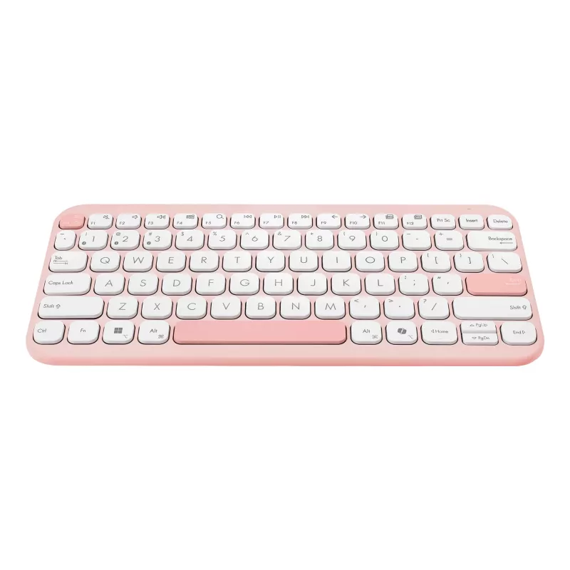Tastiera Bluetooth ASUS Marshmallow KW100 75% — QWERTZ tedesco, switch a forbice, rosa