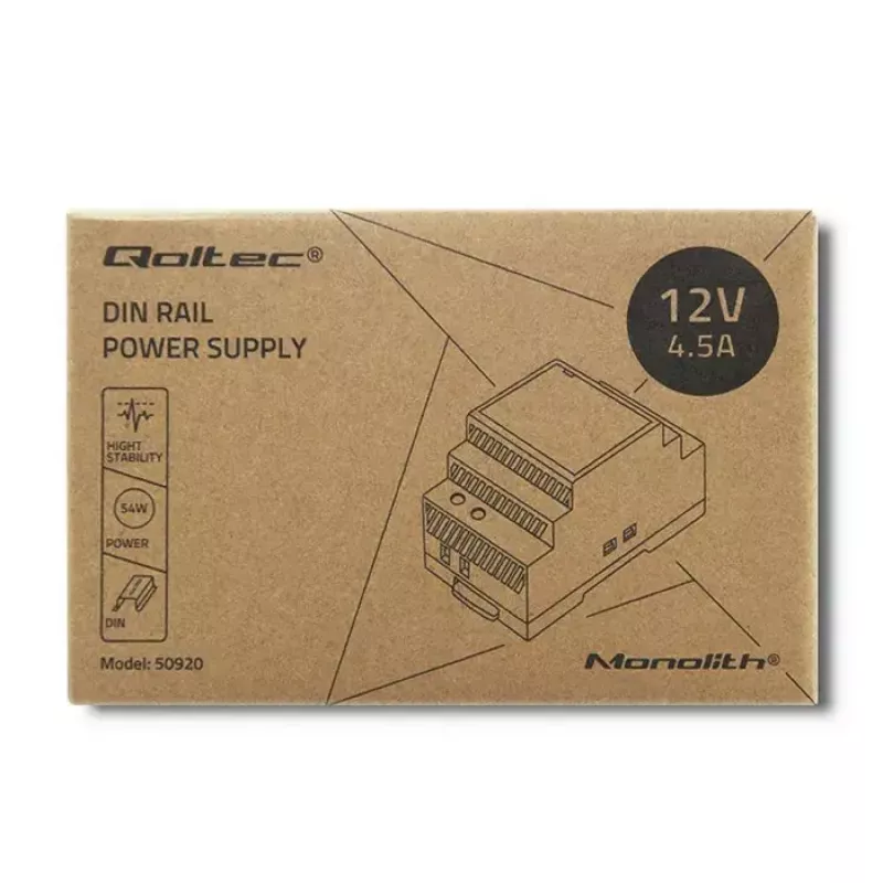 Alimentatore per guida DIN QOLTEC 50920, monofase, per impianti industriali