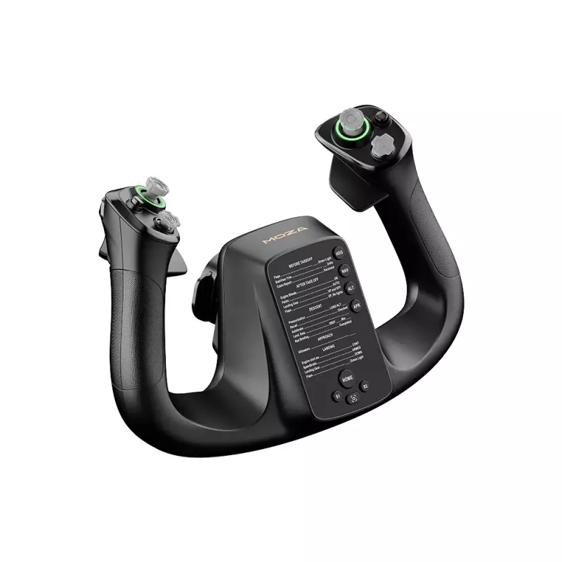 Flight base MOZA MFY YOKE — base di volo nera in ABS e acciaio legato, 142,5×202×313 mm