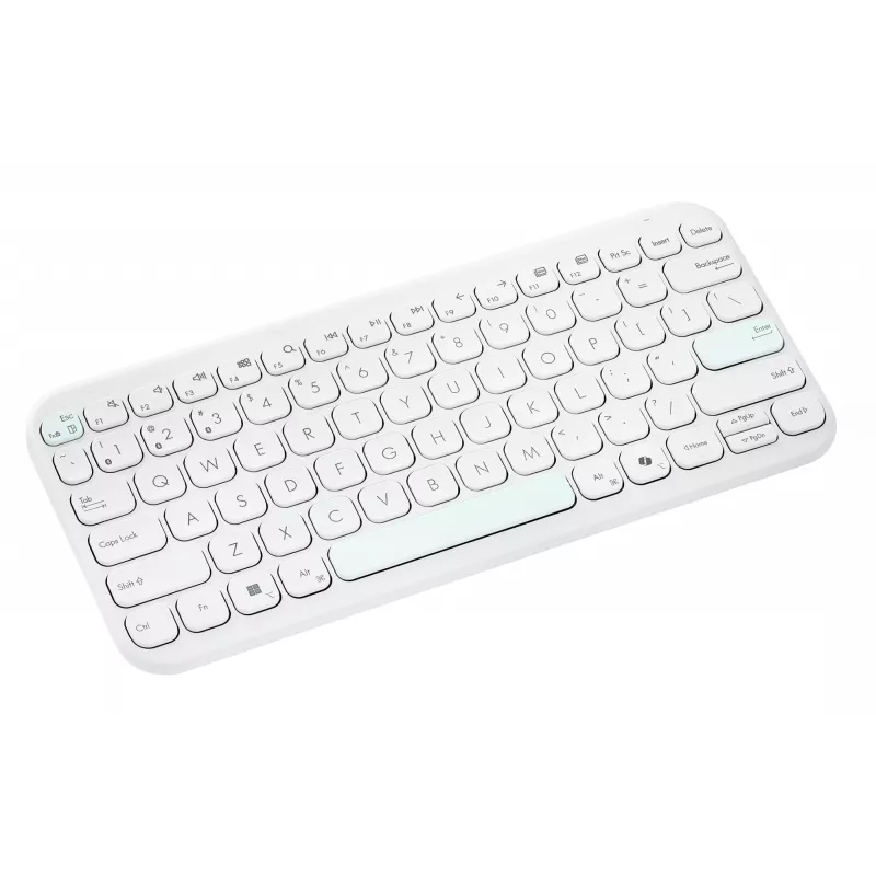 Tastiera Bluetooth senza fili ASUS KW100 Marshmallow – layout 75%, QWERTZ, switch a forbice, bianco