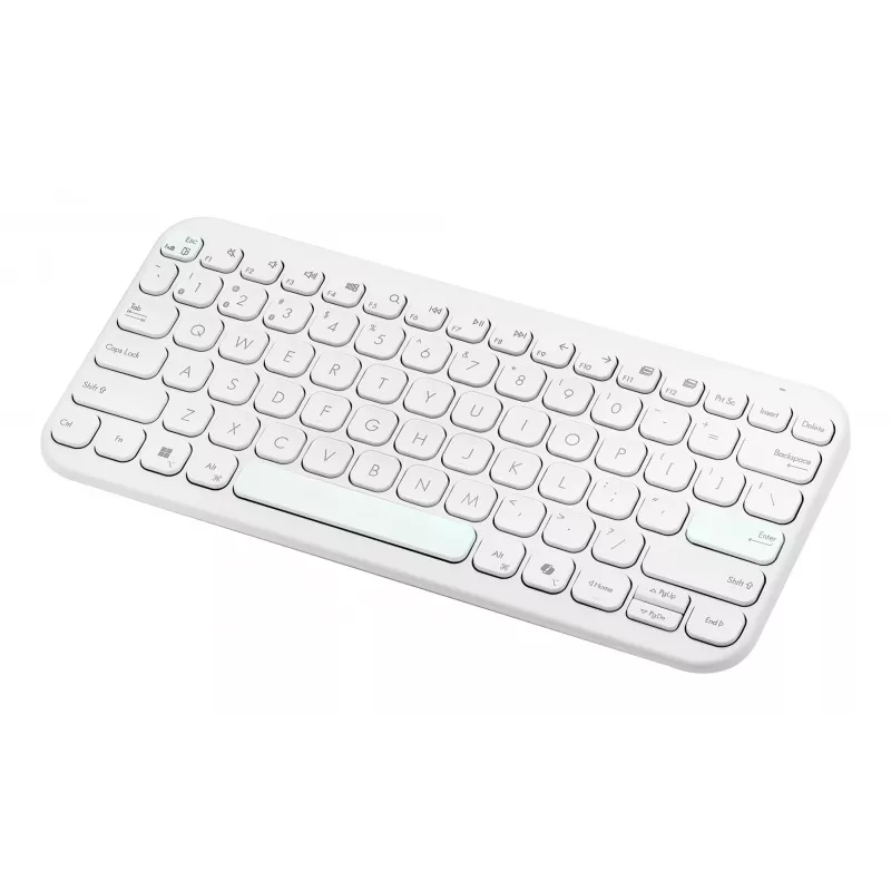 Tastiera Bluetooth senza fili ASUS KW100 Marshmallow – layout 75%, QWERTZ, switch a forbice, bianco