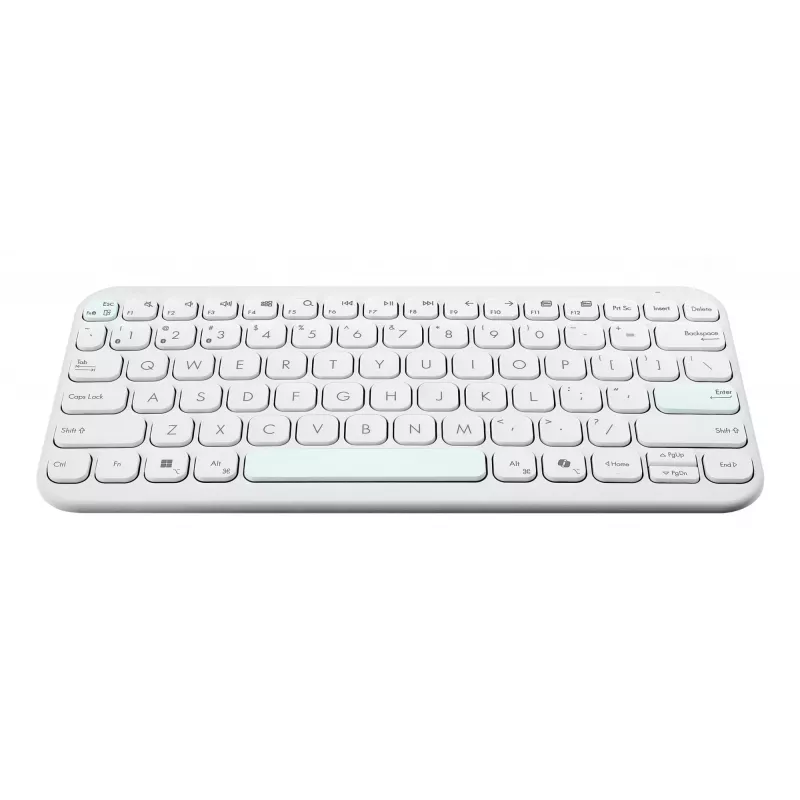 Tastiera Bluetooth senza fili ASUS KW100 Marshmallow – layout 75%, QWERTZ, switch a forbice, bianco