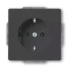 Presa CEE 7/3 Busch-Jaeger 2013-0-5265, 2P+E, 250V/16A, nera, 71×41 mm