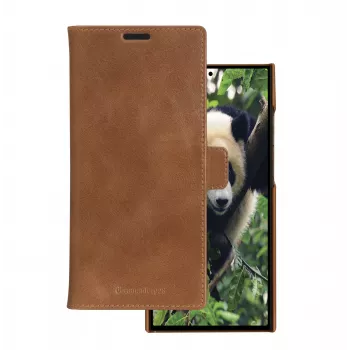 Custodia a libro per cellulare dbramante1928 Lynge per Samsung Galaxy S23 Ultra, tan, 3 vani per carte, compatibile con schermo 17,3 cm (6,8 pollici)