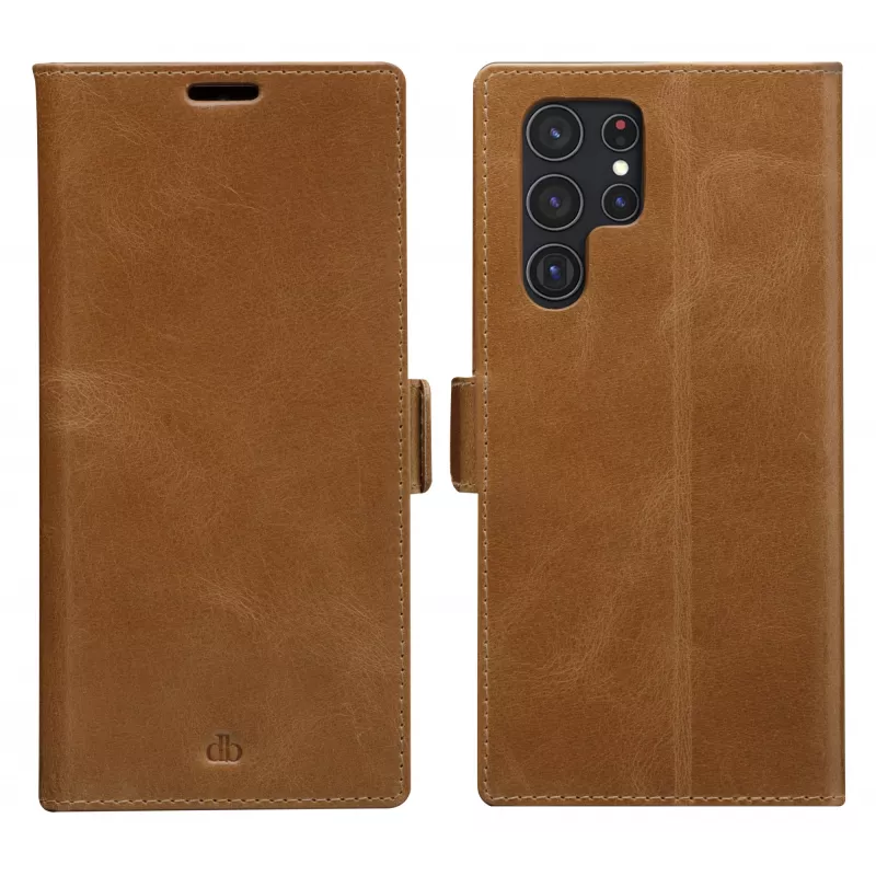 Custodia a libro dbramante1928 Copenhagen slim per Samsung Galaxy S22 Ultra, schermo 6,8 pollici, Tan