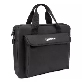 Manhattan London borsa per laptop 12,5 pollici, top-loader, nero, LOW COST, scomparto accessori, tracolla (rimovibile), borsa per notebook, tre anni di garanzia