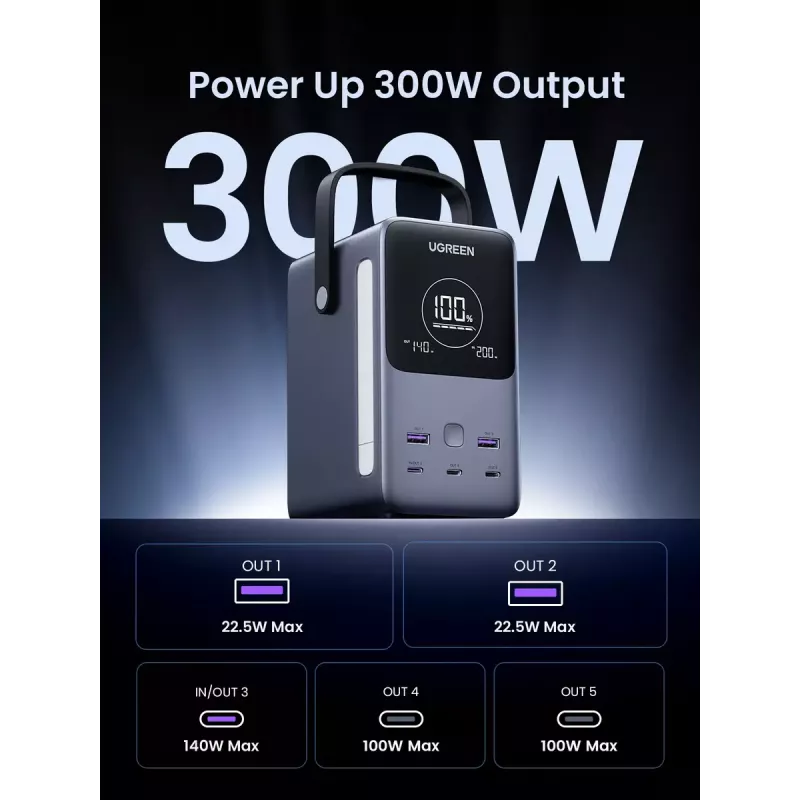 Ugreen Nexode powerbank 48000 mAh litio grigio