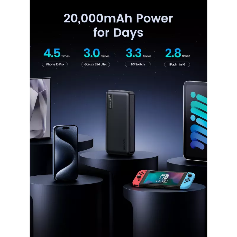 Ugreen 25683 powerbank 20000 mAh nero