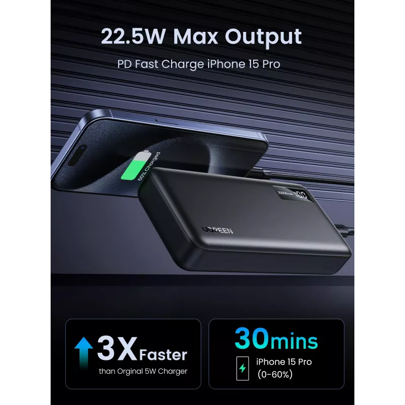 Ugreen 25683 powerbank 20000 mAh nero