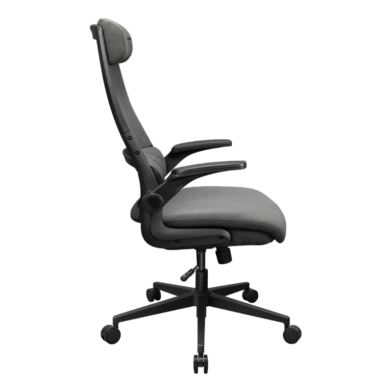 Sedia da ufficio/gaming Cougar Stryder — seduta e schienale in tessuto, grigio, ingombro 710 × 675 mm, altezza min. 115 cm