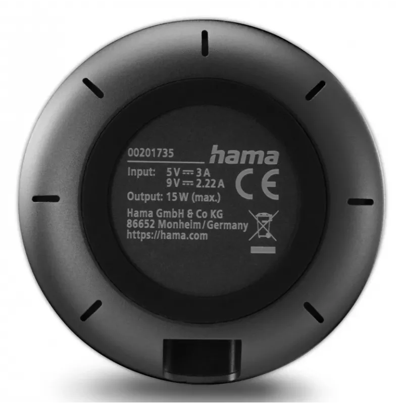 Hama 00201735 caricabatterie mobile smartphone nero USB ricarica wireless ricarica rapida interno