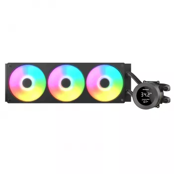 Dissipatore liquido CPU all-in-one Cougar Poseidon Vistek 360, ARGB, ventole da 120 mm, 700–2500 RPM, nero