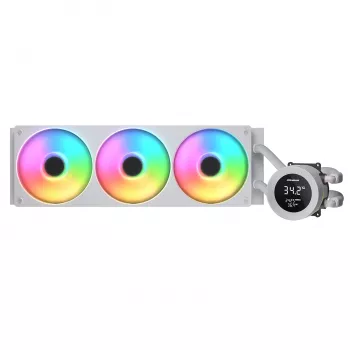 Dissipatore liquido CPU all-in-one Cougar Poseidon Vistek 360, ARGB, ventole da 120 mm, bianco, supporta LGA1700/AM5
