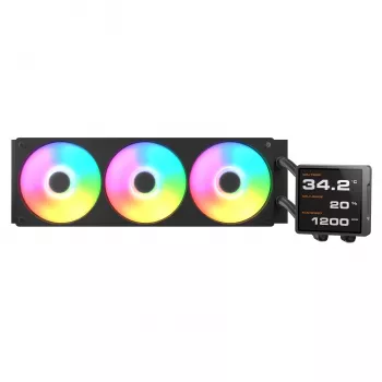 Dissipatore liquido CPU all-in-one Cougar Poseidon Vistek Pro 360, ARGB, ventole da 120 mm, nero, supporto multi-socket