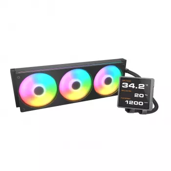 Dissipatore liquido CPU all-in-one Cougar Poseidon Vistek Pro 360, ARGB, ventole da 120 mm, nero, supporto multi-socket