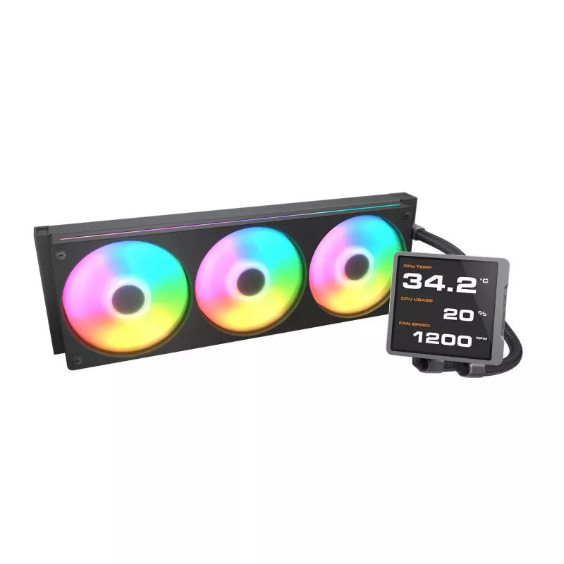Dissipatore liquido CPU all-in-one Cougar Poseidon Vistek Pro 360, ARGB, ventole da 120 mm, nero, supporto multi-socket